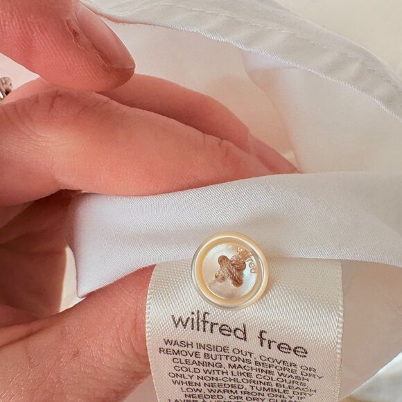 Aritzia Wilfred Free Relaxed Button Up Shirt White Size Small - Picture 9 of 9